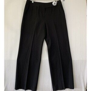 Larry Levine Pants Women 12 Stretch Black Flat Front Corpcore Casual Office Work
